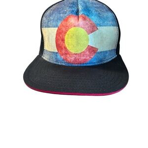 Colorado Robin Ruth Snap Back Baseball Cap Hat Black OS COLORADO Spell Out Brim